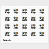 Sticker Rond J'aime Adelle (Feuille)