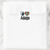Sticker Rond J'aime Adelle (Sac)