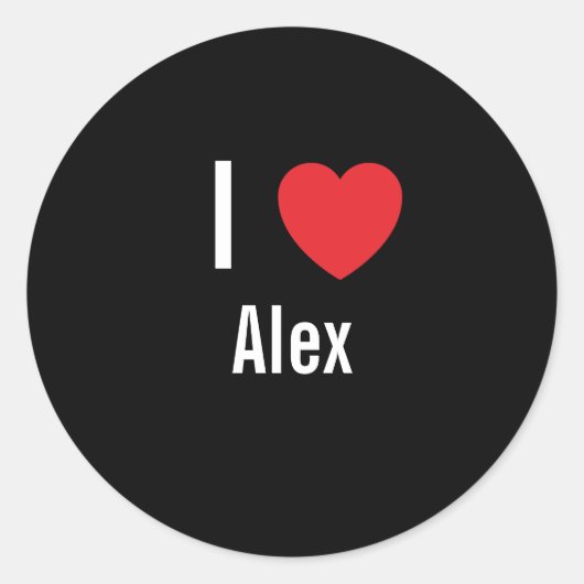 Sticker Rond J'aime Alex (Devant)