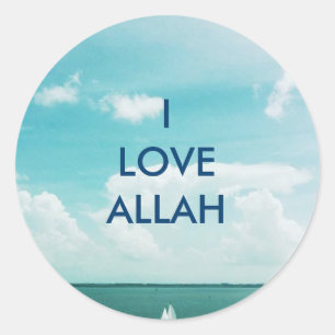 Sticker Rond J'AIME ALLAH -Autocollants de voiliers
