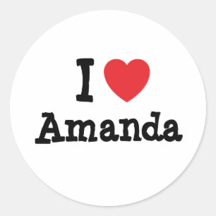 Sticker Rond J'aime Amanda heart T-Shirt