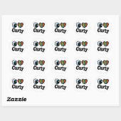 Sticker Rond J'aime (Amour) Carly (Feuille)