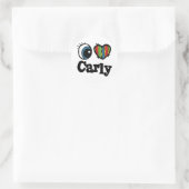 Sticker Rond J'aime (Amour) Carly (Sac)