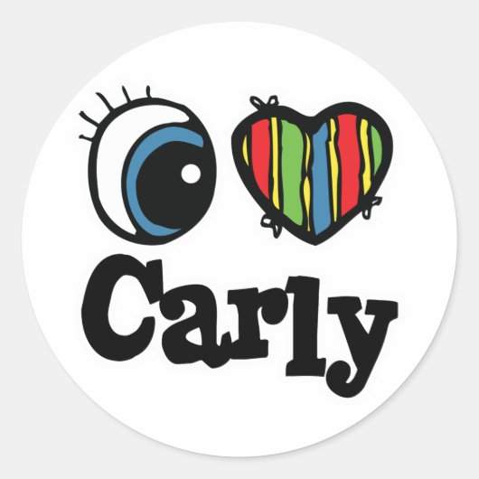 Sticker Rond J'aime (Amour) Carly (Devant)