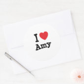 Sticker Rond J'aime Amy coeur T-shirt (Enveloppe)