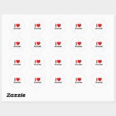 Sticker Rond j'aime annabelle (Feuille)