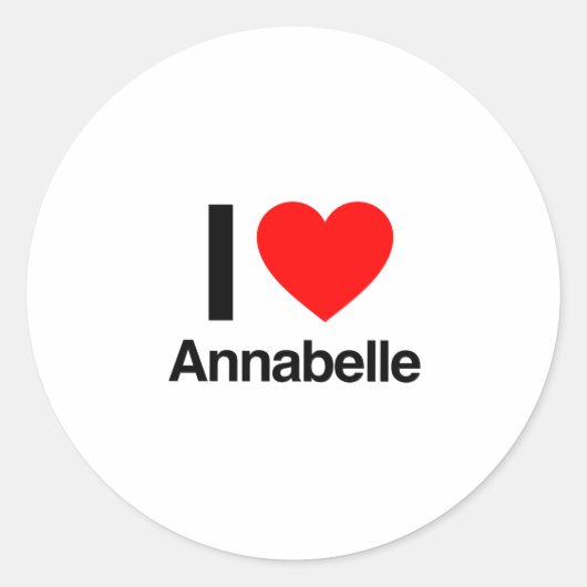 Sticker Rond j'aime annabelle (Devant)