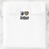Sticker Rond J'aime Arthur (Sac)