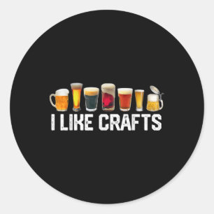 Sticker Rond J'Aime Artisanat Bière Artisanale Microbrasse Hops