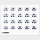 Sticker Rond J'aime Aruba (Feuille)