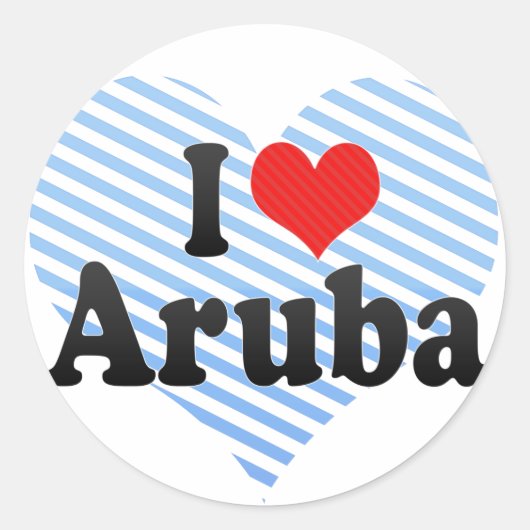 Sticker Rond J'aime Aruba (Devant)