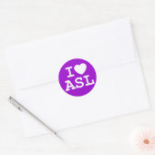Sticker Rond J'aime ASL (la couleur) (Enveloppe)