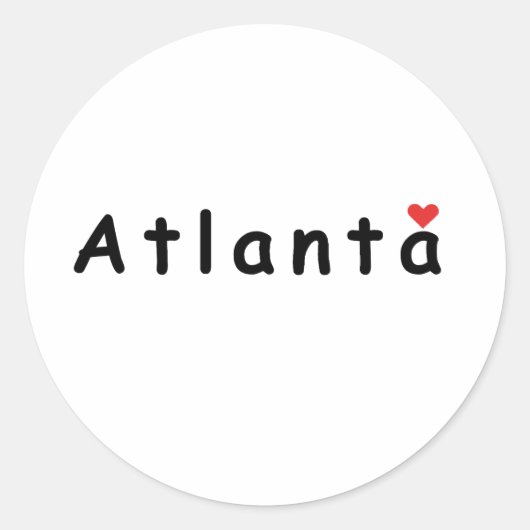 Sticker Rond J'aime Atlanta (Devant)