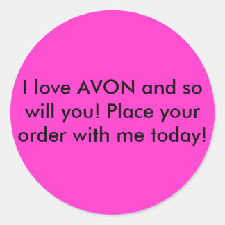 Sticker Rond J'aime AVON et vous aussi ! Déposez votre commande
