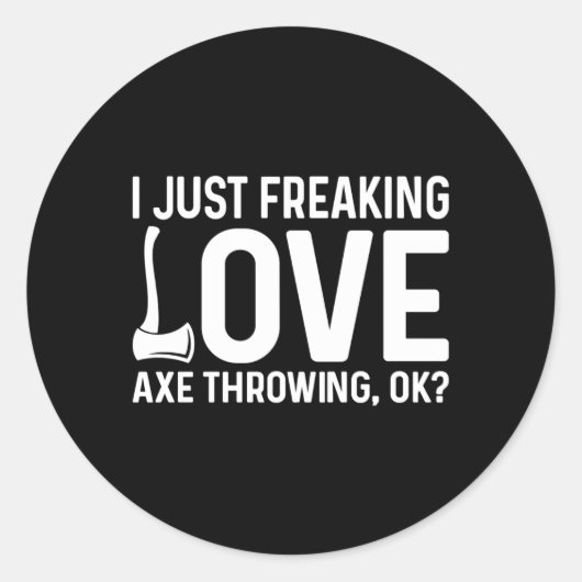 Sticker Rond J'Aime Ax Jeter Ax Jeter Ax Thrower (Devant)