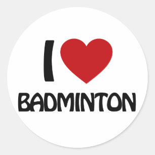 Sticker Rond J'aime Badminton