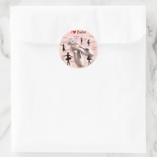 Sticker Rond J'aime Ballet (Sac)
