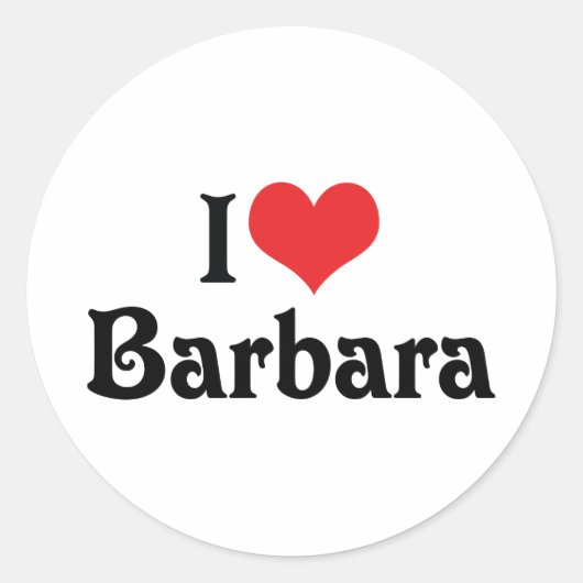 Sticker Rond J'aime Barbara (Devant)