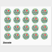 Sticker Rond J'aime Barcelone (Feuille)