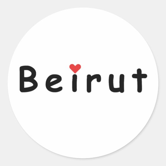 Sticker Rond J'aime Beirut (Devant)