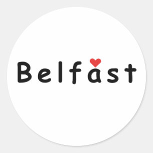 Sticker Rond J'aime Belfast