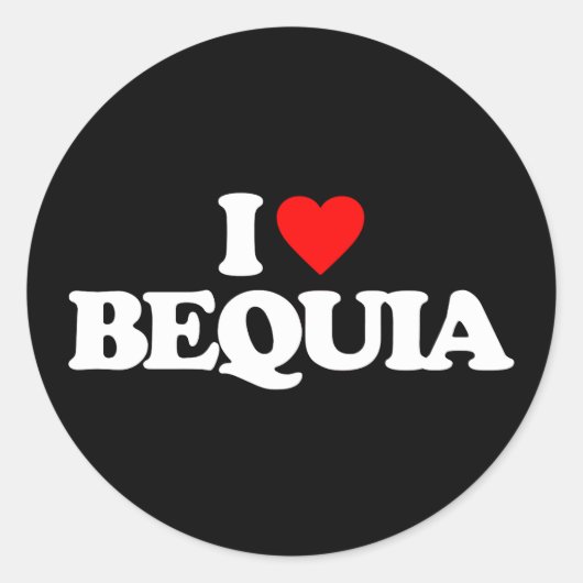 STICKER ROND J'AIME BEQUIA (Devant)