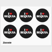 STICKER ROND J'AIME BEQUIA (Feuille)