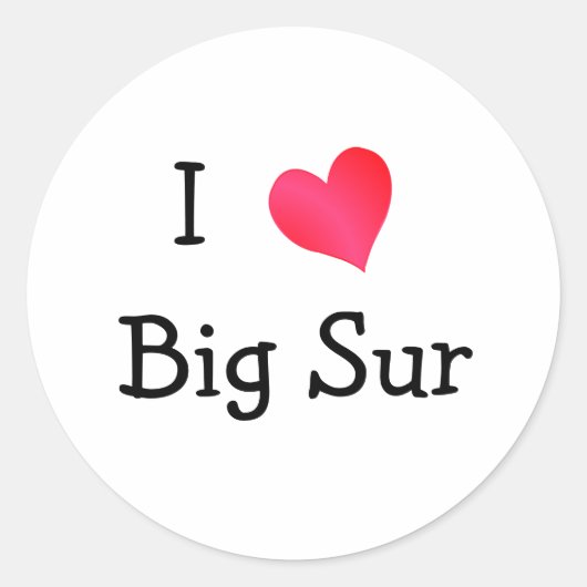 Sticker Rond J'Aime Big Sur (Devant)