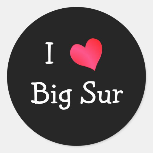 Sticker Rond J'Aime Big Sur (Devant)