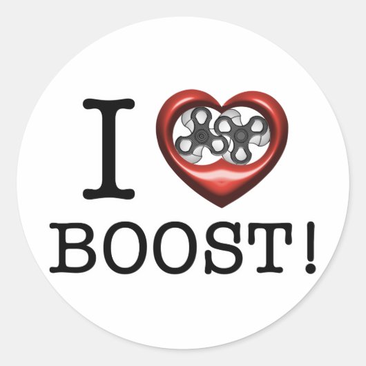 Sticker Rond J'aime Boost - Superchargeur (Devant)