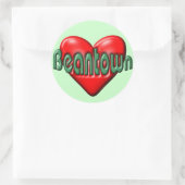 Sticker Rond J'aime Boston (Sac)