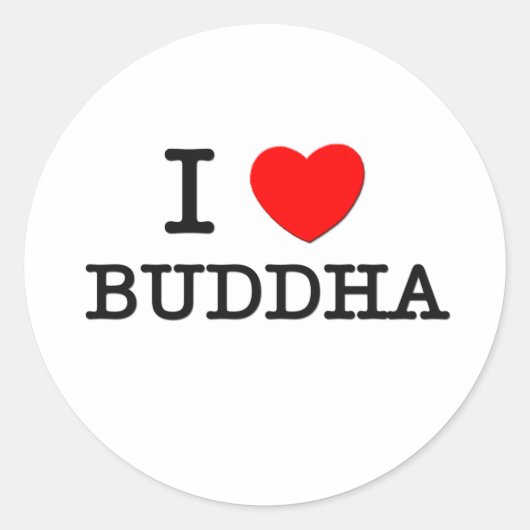 Sticker Rond J'aime Bouddha (Devant)