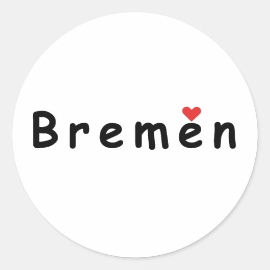 Sticker Rond j'aime Brême (Devant)
