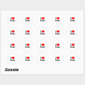 Sticker Rond j'aime brielle (Feuille)