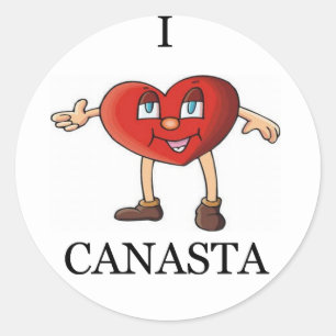 Sticker Rond j'aime canasta