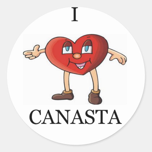 Sticker Rond j'aime canasta (Devant)
