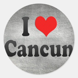 Sticker Rond J'aime Cancun, Mexique