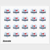 Sticker Rond J'aime Cannoli (Feuille)