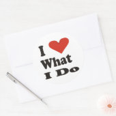 Sticker Rond J'Aime Ce Que Je Fais (Enveloppe)