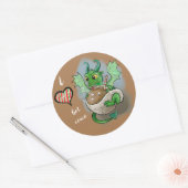 Sticker Rond J'AIME chaud Coaco Baby Dragon Christmas Mug (Enveloppe)