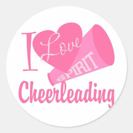 Sticker Rond J'Aime Cheerleader (Devant)