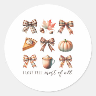 Sticker Rond J'Aime Chuter La Plupart De Toutes Les Saisons Aut