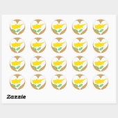 Sticker Rond J'aime Chypre (Feuille)