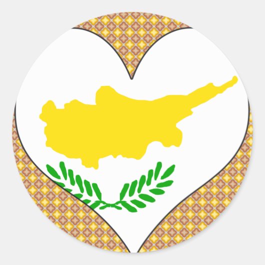 Sticker Rond J'aime Chypre (Devant)