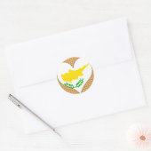 Sticker Rond J'aime Chypre (Enveloppe)