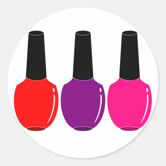 Sticker Rond J'Aime Clou Polonais Rouge Rose Violet Clou Polona (Devant)