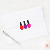 Sticker Rond J'Aime Clou Polonais Rouge Rose Violet Clou Polona (Enveloppe)
