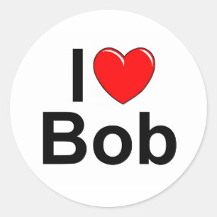 Sticker Rond J'aime (coeur) Bob