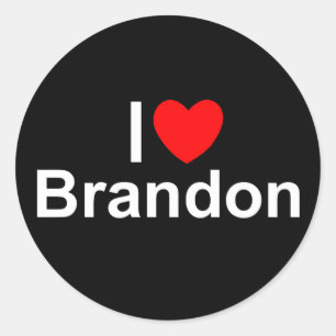 Sticker Rond J'aime (coeur) Brandon