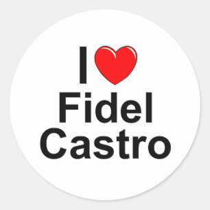 Sticker Rond J'aime (coeur) Fidel Castro
